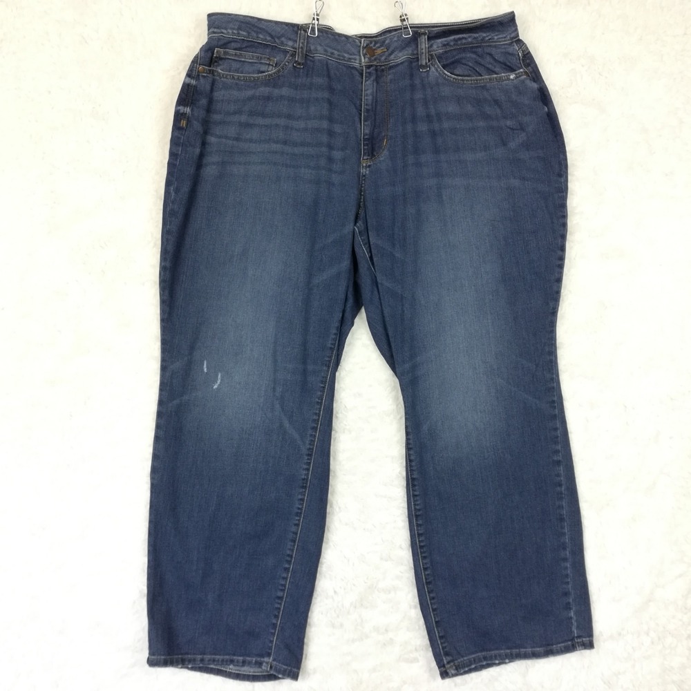 Judy Blue Womens Jeans Straight Leg Blue Denim Medium Wash Distressed Plus 16W